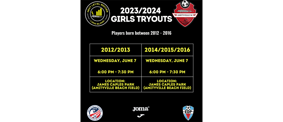 Girls Travel Tryouts - June 7th @ 6PM James Caples Park Amityville